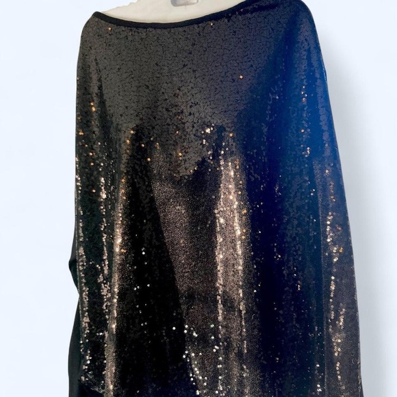 Just My Size Tops - black sequin long sleeve blouse 5X JMS